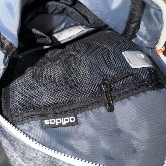 Adidas Gray and Gold Zippered Backpack - Picture 4 of 4